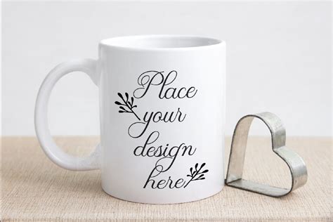 Download Valentine's white coffee mug mockup rustic sublimation mock (45550) | Mock Ups | Design Bundles