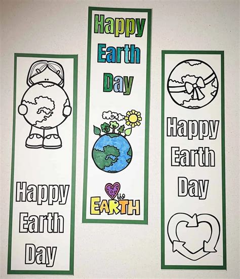 Free Earth Day Bookmarks Printable To Color In Homeschool Of 1