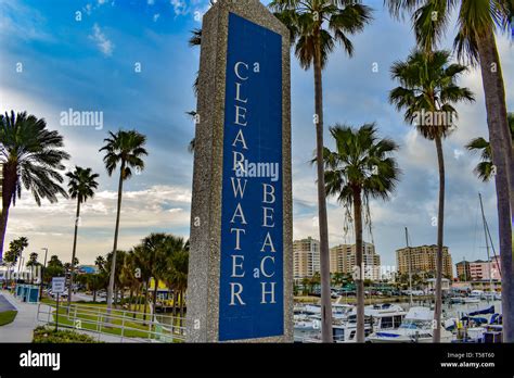 Clearwater Beach Florida January 25 2019 Clearwater Beach Sign On