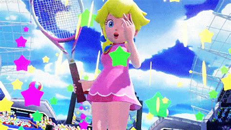 Safebooru 1girl 3d Animated Audience Blonde Hair Mario Tennis Ultra