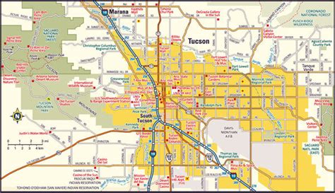 Tucson Arizona Area Map Print 14432247 Framed Photos