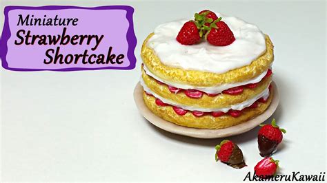 Miniature Strawberry Shortcake Polymer Clay Tutorial Youtube