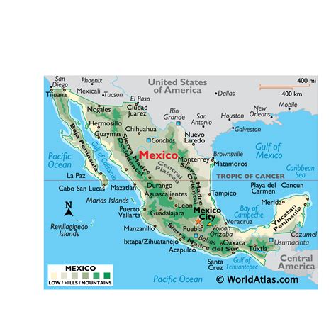 Mexico Maps Mexico Map Of Mexico Landforms Of Mexico