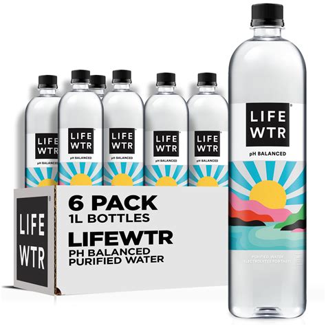 Buy Lifewtr Purified Bottled Water 1 Liter 6 Pack Plastic Bottles