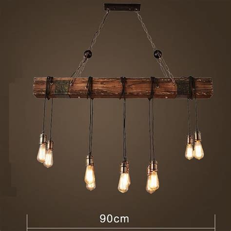 Rustic industrial lighting for your home, bar or restaurant. 46'' 110V Rustic Farmhouse Furniture Wood Beam Chandelier ...