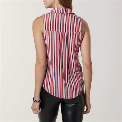 Simply Styled Womens Sleeveless Blouse Striped