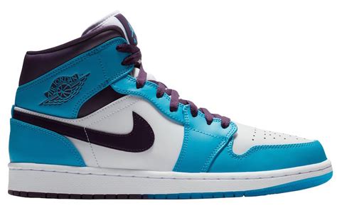 פיזיקאי מבריק קשת Air Jordan 1 Mid Hornets Blue Lagoon 554724 415 הרגש