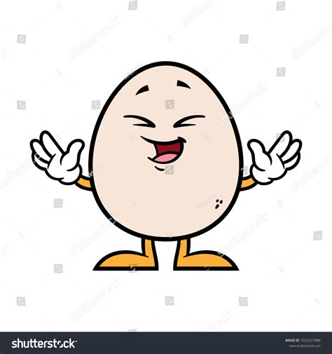 Cartoon Happy Egg Character Stock Vector Royalty Free 1033227988