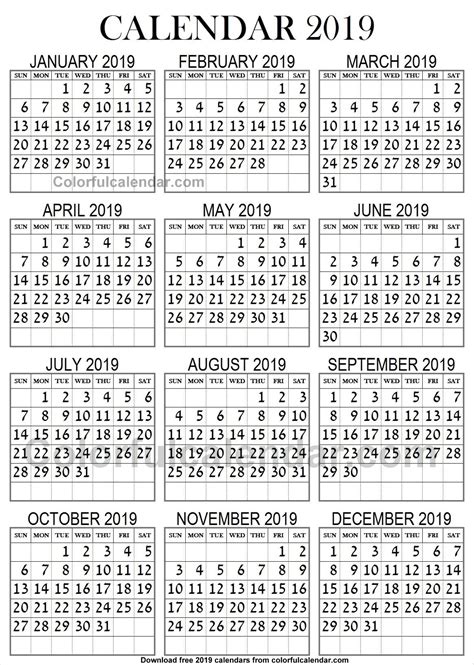 Printable Calendar Large Numbers Calendar 2020 Big Numbers Month