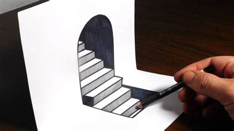 Papercraft Illusion How To Draw 3d Steps On Paper Easy Trick Art