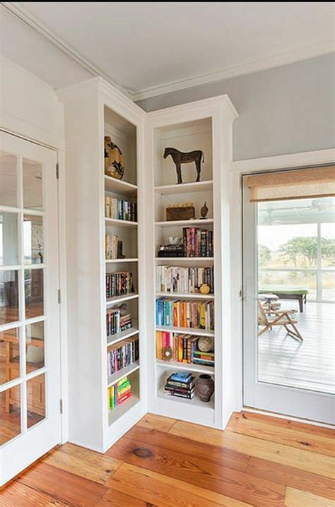 Use in a nursery to display milestone photos and baby books or in a living room to create a space for plants and accent pieces. Corner bookcase | Living room corner, Corner bookshelves ...