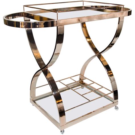 Shop modern dinnerware, glasses, linens & supplies at west elm®. Luxe Modernist Bar Cart in Rose Gold Metal with "X" Frame ...
