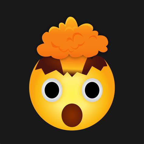 The exploding head emoji appeared in unicode version 10.0 in 2017 with the unicode name shocked face with exploding head and was officially included in emoji version 5.0 in 2017. Face With Exploding Head Emoji Design - Emoji - Koszulka ...