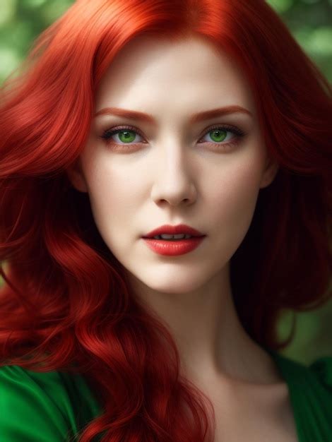 Premium Ai Image Portrait Of A Beautiful Young Woman With Red Hair