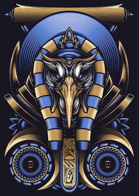 egyptian god thoth vector illustration on behance ancient egyptian gods ancient egypt art