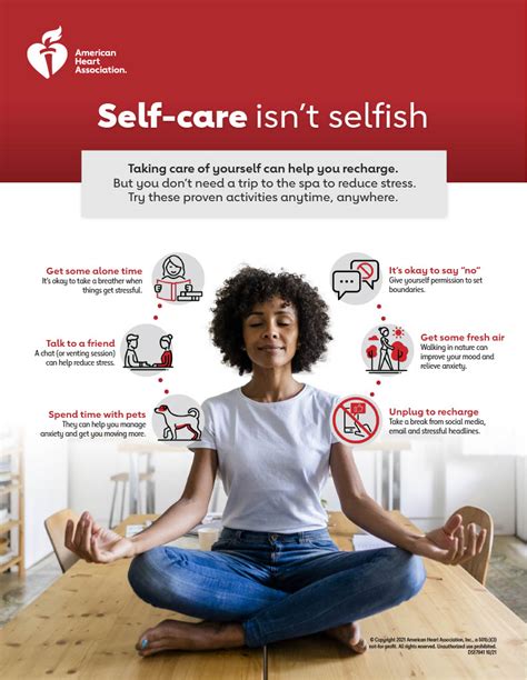 Self Care Isnt Selfish Infographic American Heart Association