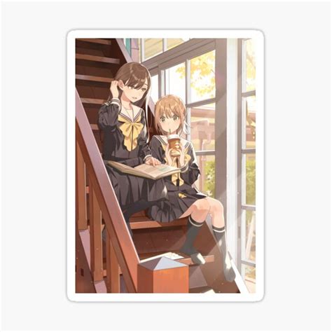 Cute Anime Girls Reading Sticker By Lokshyu Redbubble