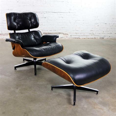 Fiberglass, polyester side chair first designed in 1954. Vintage Eames Lounge Chair and Ottoman in Black Leather ...