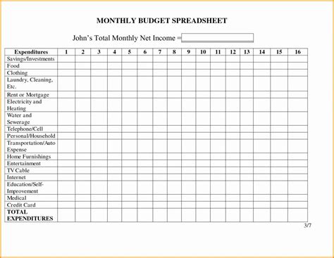 Daily Spreadsheet Printable Spreadshee Daily Spreadsheet Budget