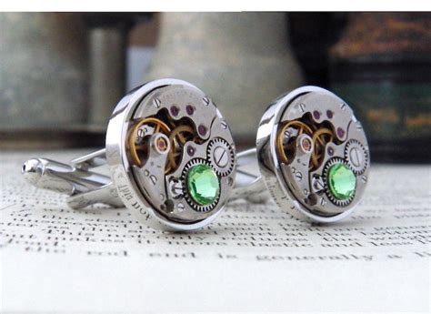 Steampunk Cufflinks With Vintage Watch Mechanisms And Light Etsy