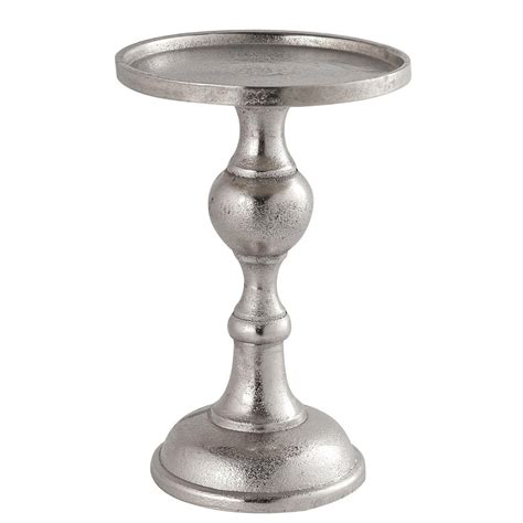 Farrah Cast Silver Large Sqaut Pillar Candle Holder Wholesale By Hill
