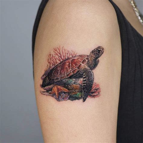 Aggregate Colorful Sea Turtle Tattoos In Cdgdbentre