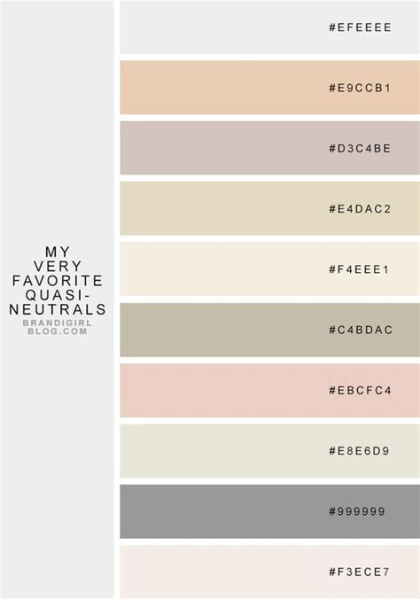 Favorite Quasi Neutrals Color Palette Design Color Schemes Color