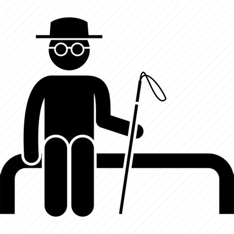Blind Disabled Handicapped Man Priority Seat Sitting Icon