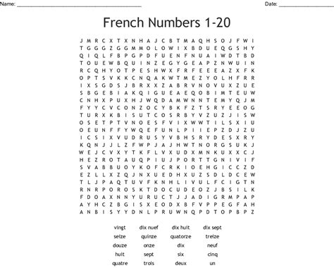 French Numbers Match Printable French Japanese