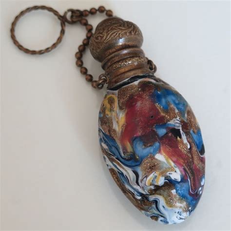 Vtg Antique Venetian Italian Art Glass Perfume Scent Bottle Chatelaine Antique Perfume Bottles