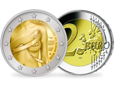 Monnaie De 2 Euros 25ème Anniversaire Du Ruban Rose 2017 Société