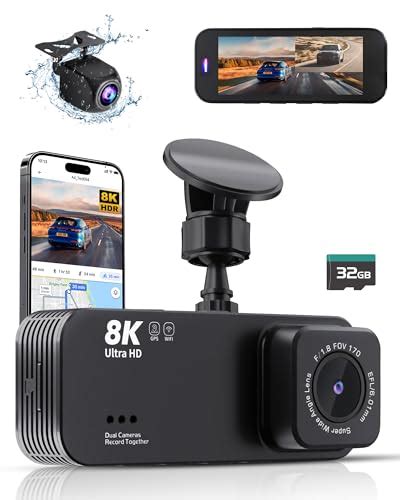 Dash Cam Front And Rear 8K Ultra HD Dash Camera For Cars Dash Cam