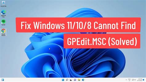 Fix Windows Cannot Find Gpedit Msc Solved Youtube