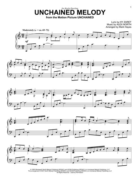 Unchained Melody From Ghost Piano Solo Sheet Music