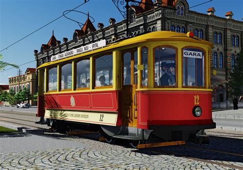 SKODA tram in Chisinau 1939 | CGTrader