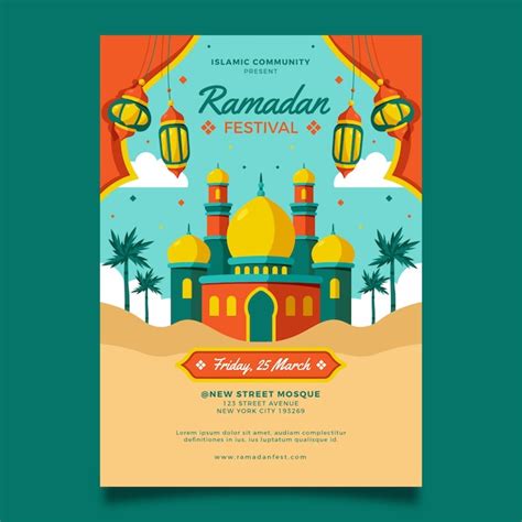 Premium Vector Vertical Poster For Islamic Ramadan Celebration