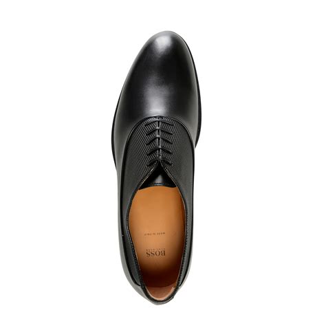 Hugo Boss Mens Barkleyoxfrbupr Black Leather Oxfords Shoes