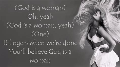 God is a woman lyrics from sweetener album by ariana grande. Ariana Grande ~ God is a woman ~ Lyrics - YouTube