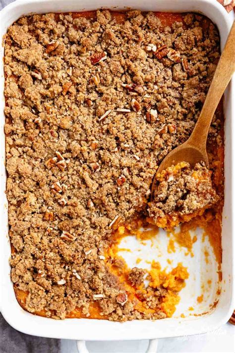 This crunchy buttery, brown sugar and pecan topping served in. Sweet Potato Casserole - Cafe Delites