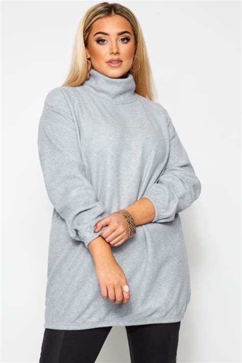 Limited Collection Grey Fleece Longline Jumper Yours Clothing