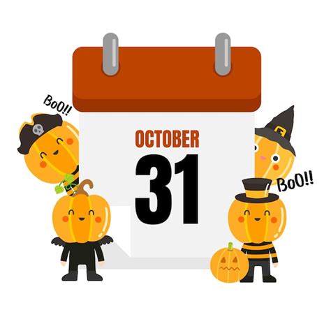 Premium Vector Halloween Calendar With October