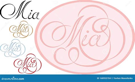Name Mia Made In The Vector For Use In Various Purposes Stock Vector