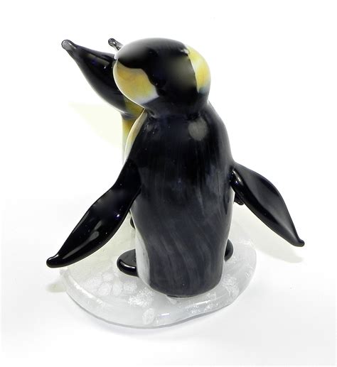 Glass Penguin Figurine With Cremation Ashes By Charles 21900 Ashes
