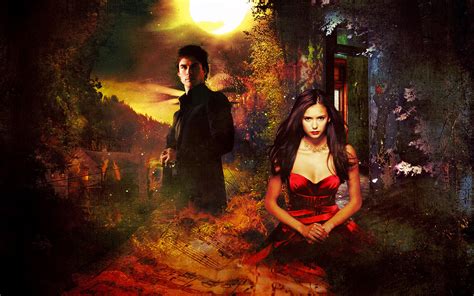 Damon And Elena The Vampire Diaries Wallpaper 10332640 Fanpop