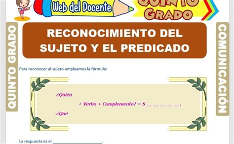 O Baul De Quinto De Primaria La Oracion Sujeto Y Predicado Otosection