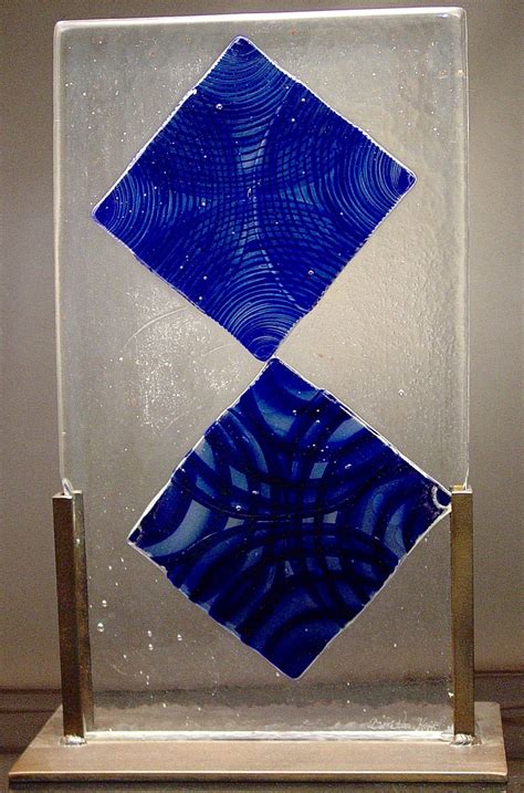 Cast Glass With Blue Diamonds By Dierk Van Keppel Art Glass Sculpture Artful Home Glass