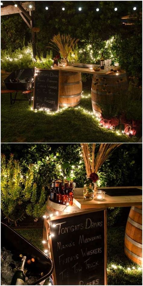 Small table with an ice pail base. Incredible DIY Outdoor Bar Ideas - decoratoo. How ...