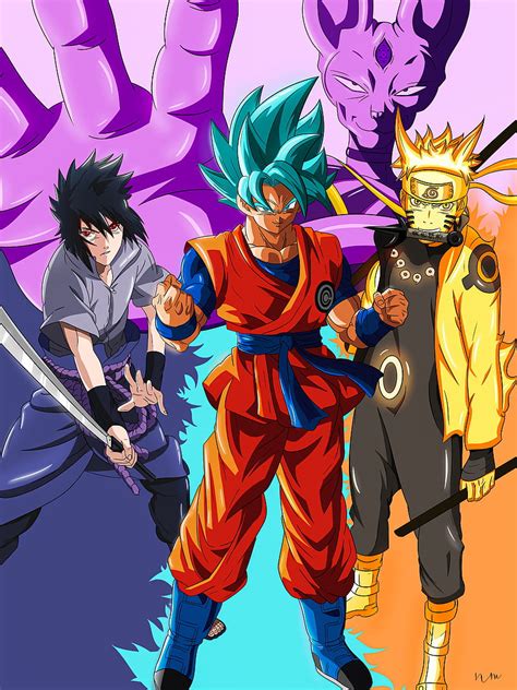 4k Descarga Gratis Goku X Naruto Beerus Dragon Ball Z Rinnegan