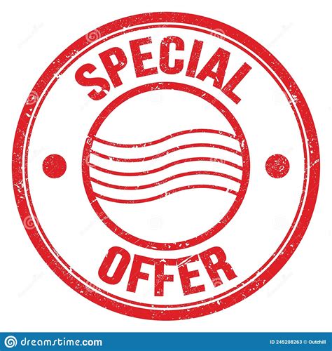Special Offer Text On Red Round Postal Stamp Sign Stock Illustration