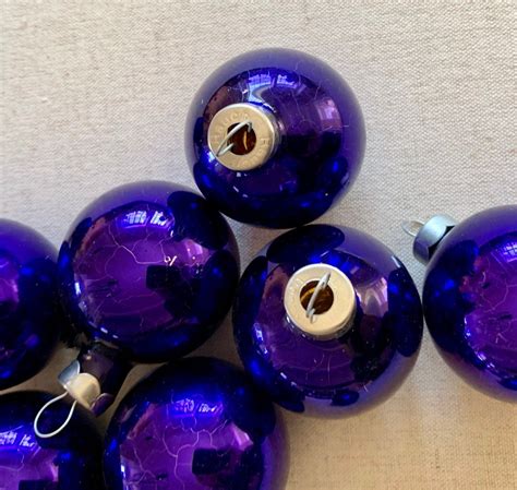 Small Purple Christmas Ornaments Glass Bulbs Lot Of 18 Made By Rauch